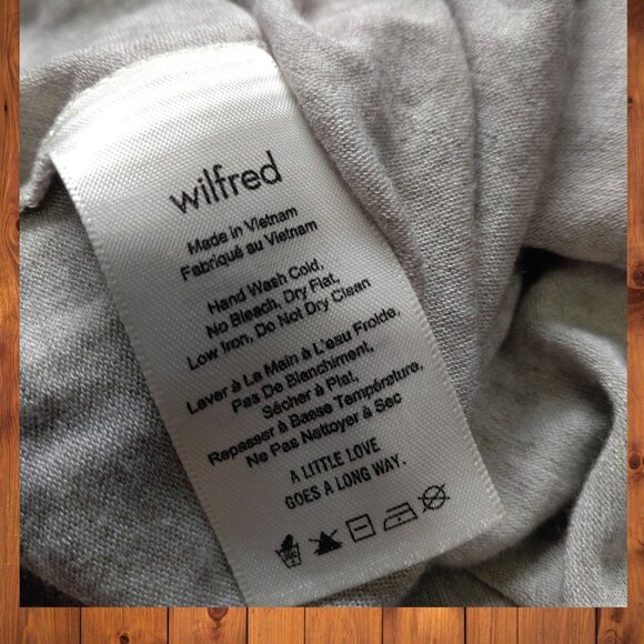 Wilfred Aritzia Women's Medium Long Sleeve Gray Wool Blend V-Neck Top Neutral - Picture 3 of 7